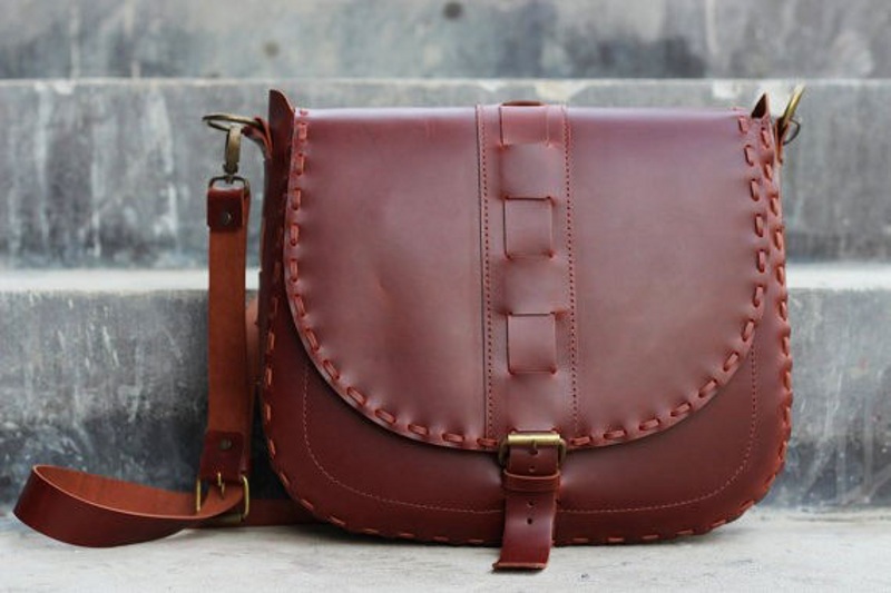  black small brown leather bag