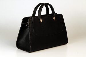 black leather bag